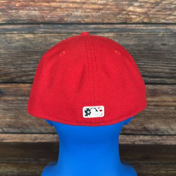 New Era Red Phillies Fitted Cap size 8 - Picture 3 of 5